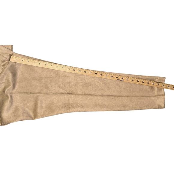 NWT Anne Klein Faux-Suede Pull-On Stretch Light Coffee (Tan) Ankle Pants Large - Picture 4 of 8